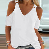 Funki Buys | Shirts | Women's Cut Out Buckle Strap Summer Top
