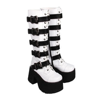 Funki Buys | Boots | Women's Harajuku Wide Buckle Boots