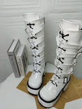 Funki Buys | Boots | Women's Harajuku Buckle Strap Boots