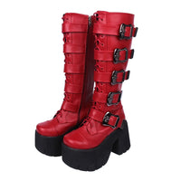 Funki Buys | Boots | Women's Harajuku Wide Buckle Boots