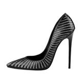 Funki Buys | Shoes | Women's Classic Black Striped Stiletto Pumps