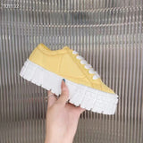 Funki Buys | Shoes | Women's Thick Heeled Canvas Sneakers