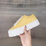 Funki Buys | Shoes | Women's Thick Heeled Canvas Sneakers