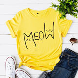 Funki Buys | Shirts | Women's Cute Meow Cat Printed T-Shirt