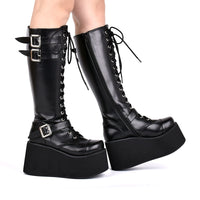 Funki Buys | Boots | Women's Punk Gothic Platform Wedge Boot