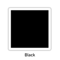 A solid black square with a thin white border is centered against a soft white background, conveying simplicity and minimalism. 
