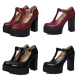 Funki Buys | Shoes | Women's Platform T Strap Pumps | Mary Janes Shoes