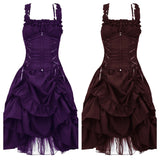 Funki Buys | Dresses | Women's Vintage Lace Up Goth Retro Party Dress