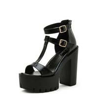 Funki Buys | Shoes | Women's Gothic Punk Platform Sandals | T-Straps