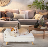 Funki Buys | Pet Beds | Luxury Dog Cat Chaise Lounge | Raised Pet Sofa