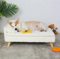 Funki Buys | Pet Beds | Luxury Dog Cat Chaise Lounge | Raised Pet Sofa