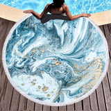 Funki Buys | Beach Towels | Round Fashion Marbled Print Pool Mat