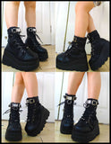 Funki Buys | Boots | Women's Gothic Buckle Ring Creepers | Platforms