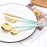 Funki Buys | Cutlery Sets | Gold Stainless Steel Mirror Polish 24 Set