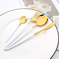 Funki Buys | Cutlery Sets | Gold Stainless Steel 24 Pcs Set | Mirror Polish