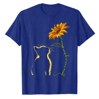 Funki Buys | Shirts | Women's Sunflower and Cat Summer Printed Tee