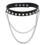Funki Buys | Necklaces | Unisex Hip Hop PU Leather Rivet Choker Chain