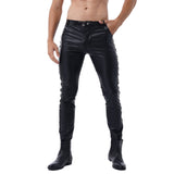 Funki Buys | Pants | Men's Skinny Faux Leather Pants | Slim Trousers