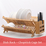 Funki Buys | Dish Racks | Bamboo Foldable Dish Drainer | Drying Tray