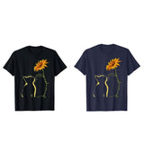 Funki Buys | Shirts | Women's Sunflower and Cat Summer Printed Tee