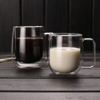 Funki Buys | Mugs | Double Wall Glass Mug | Insulated Coffee Cup