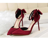 Funki Buys | Shoes | Women's Silk High Heels | Silk Bow Stiletto Pumps