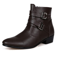Funki Buys | Boots | Men's Winter Leather Short Boot | Dress Boot