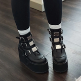 Funki Buys | Boots | Women's Buckle Ankle Boots | Women Punk Platform Boots