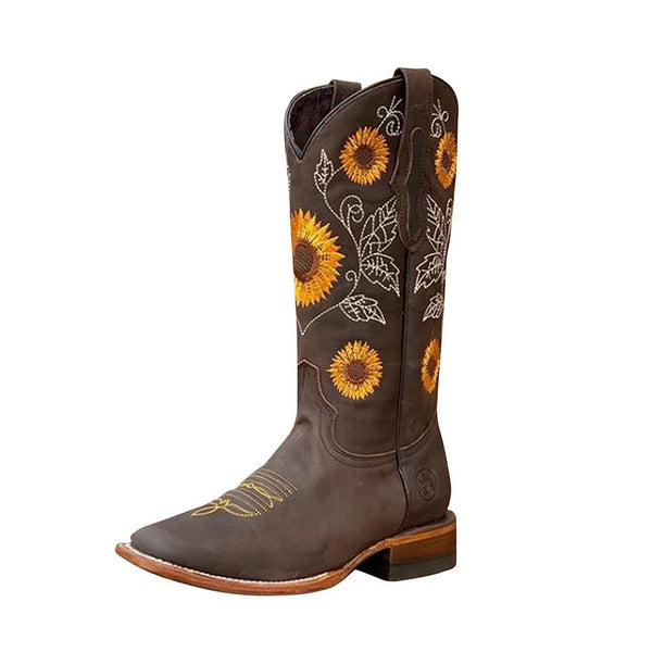 Funki Buys | Boots | Women's Cowboy Boots | Embroidered Flower Boots