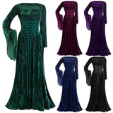 Funki Buys | Dresses | Women's Medieval Velvet Maxi Dress | Gothic