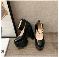 Funki Buys | Shoes | Women's Lolita Chunky Heel Platforms | Mary Janes