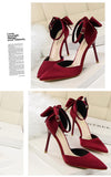 Funki Buys | Shoes | Women's Silk High Heels | Silk Bow Stiletto Pumps