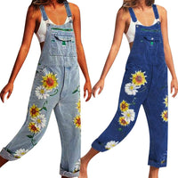 Funki Buys | Pants | Women's Jumpsuits | Fashion Daisy Print Overalls