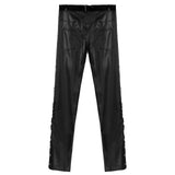Funki Buys | Pants | Men's Skinny Faux Leather Pants | Slim Trousers
