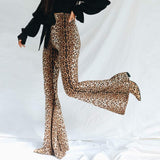 Funki Buys | Pants | Women's Leopard Print Stretch  Flared Pants