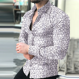 Funki Buys | Shirts | Men's Long Sleeve Floral Shirt | Casual Slim Fit