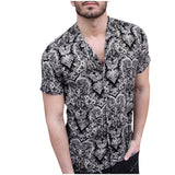 Funki Buys | Shirts | Men's Floral Hipster Dress Shirt | Short Sleeve