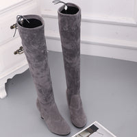 Funki Buys | Boots | Women's Skinny Knee High Suede Boots | Over Knee