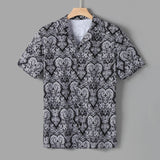 Funki Buys | Shirts | Men's Floral Hipster Dress Shirt | Short Sleeve