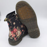 Funki Buys | Boots | Women's Canvas Flower Print Ankle Boots | Lace-up