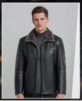 Funki Buys | Jackets | Men's Genuine Leather Jacket | Fleece Sheepskin Plus 7XL