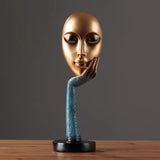 Funki Buys | Statues | Ornament, Abstract Woman's Face | Resin Art Sculpture