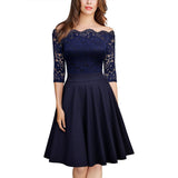 Funki Buys | Dresses | Women's Elegant Lace Party Dress | Cocktail