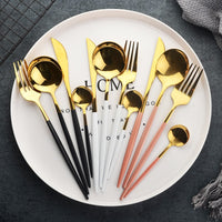 Funki Buys | Cutlery Sets | Gold Stainless Steel 30 Pcs Set | Mirror Polish