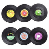 Funki Buys | Coasters | Vinyl Record Coasters and Coaster Holder 6 Pcs