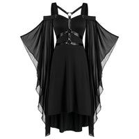 Funki Buys | Dresses | Women's Gothic Leather Lace-Up Harness Dress