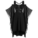Funki Buys | Dresses | Women's Gothic Leather Lace-Up Harness Dress
