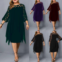 Funki Buys | Dresses | Women's Plus Size Lace Mesh Midi Party Dress