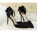 Funki Buys | Shoes | Women's Silk High Heels | Silk Bow Stiletto Pumps