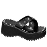 Funki Buys | Shoes | Women's Gothic Style Platform Wedge Sandals